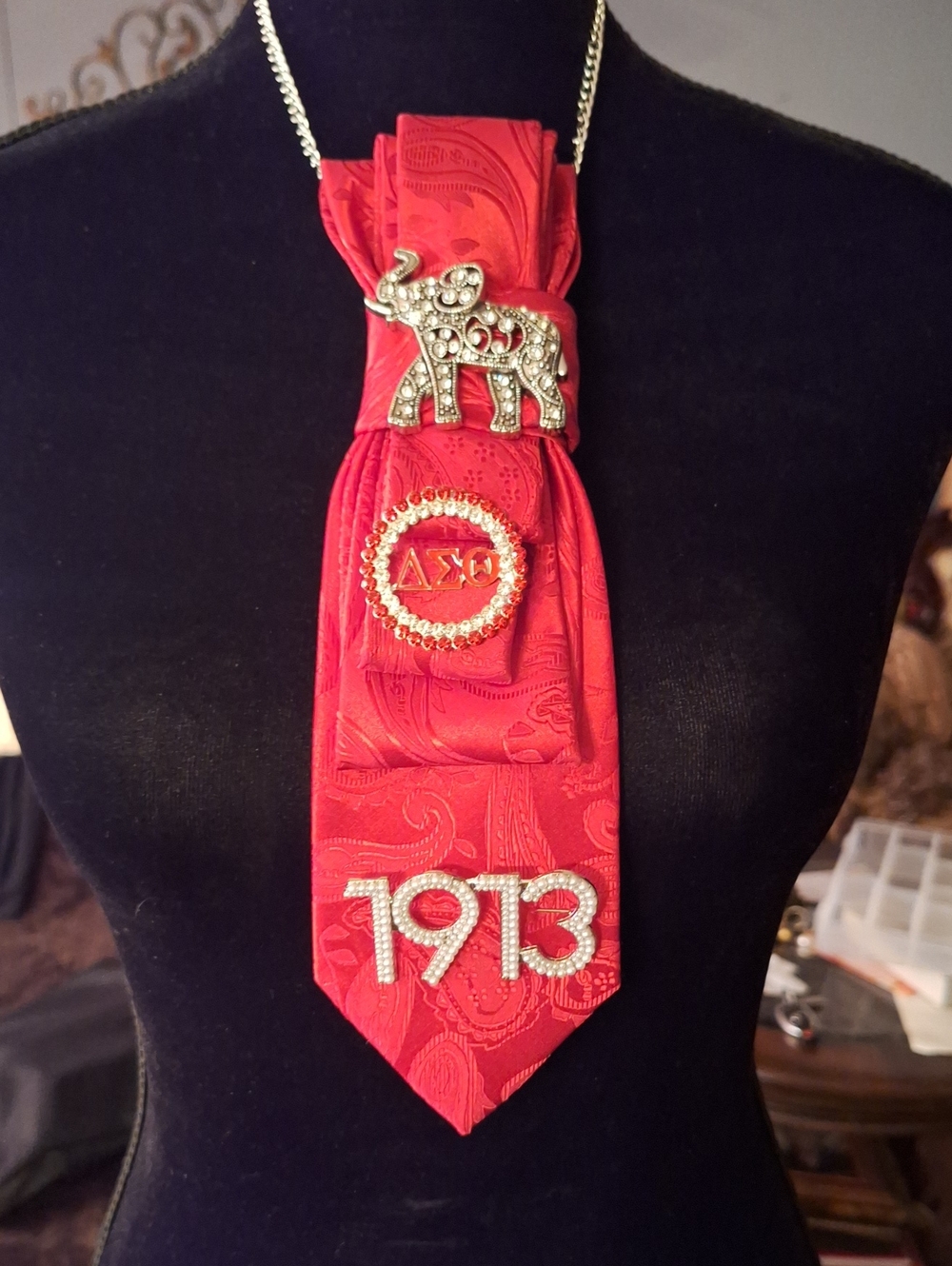 Jacob Alexander Upcycled Necktie Necklace
